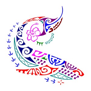 Polynesian ankle and foot feminine tattoo