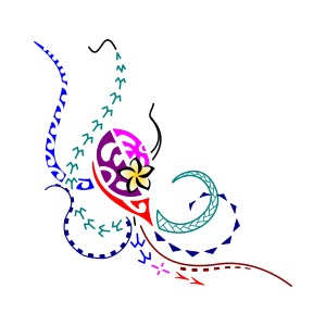 Small Polynesian octopus tattoo for the ankle