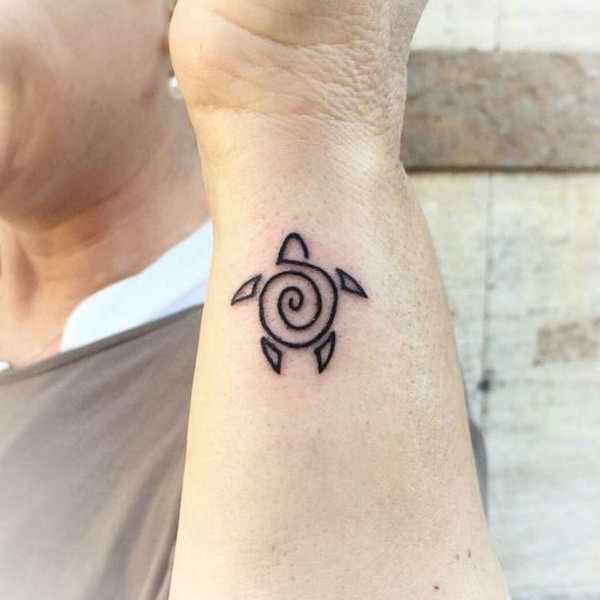 Ashley - spiral turtle tattoo