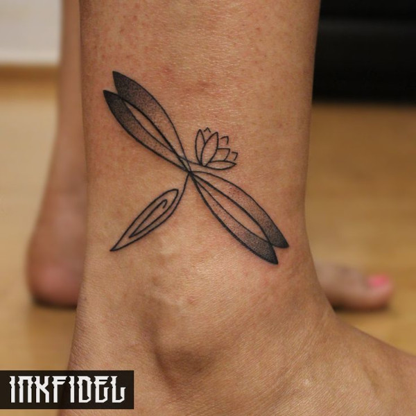 Inkfidel - dragonfly lotus tattoo